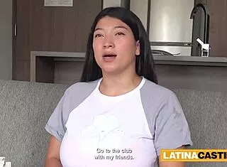 Busty Latina MILF Deepthroats in Sloppy Raw Casting POV Titty Fuck Missionary