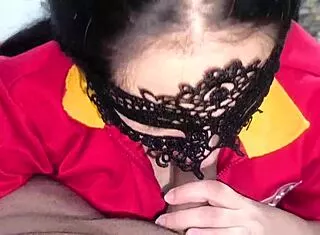 young milf oxxo worker takes vaginal oral anal double penetration creampie