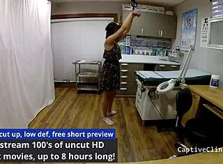 Blindfolded brunette latina spreads shaved pussy missionary backstage moan