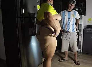 colombiana jumps on argentinian cock post match for wild bathroom pounding
