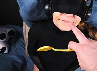 Turtleneck and face covered in cum and yogurt taste game