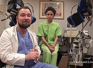 Blindfolded brunette latina spreads shaved pussy missionary backstage moan