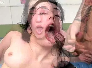 tourist double vaginal penetration mouth fucked hard madrid