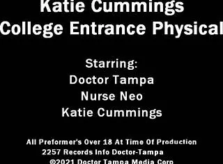 dr tampa gives katie cumming intense university physical exam