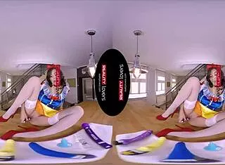 snow wild turns into a total horny milf cunt riding her dildo pov