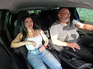 anna belutti petite brazilian slut rides driver's bareback cock car