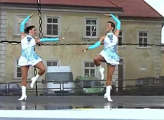 those two hot cheerleaders look amazing together