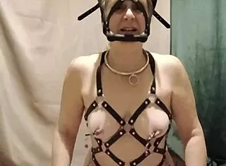 Slave Harness Self-Bondage Submission Session