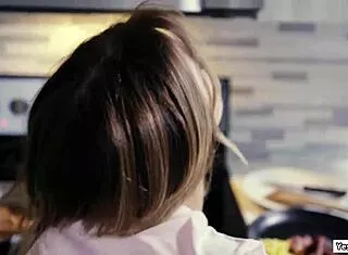 Evelin stone takes big cock doggystyle pounding in kitchen 😏🍑