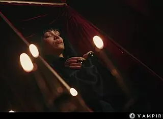 Octokuro's vampirella cosplay lures sata jones into huge tits lesbian domination sex