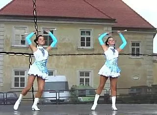 those two hot cheerleaders look amazing together