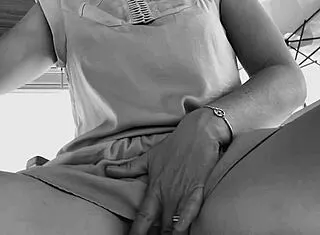 girl fingering pussy secretly under the desk huh