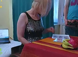 StepMommy Milf Deepthroats Stepson's Breakfast Cock Platter