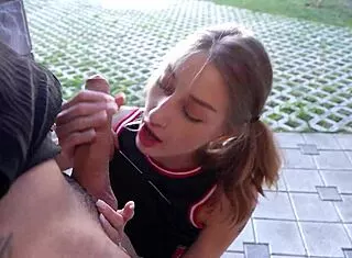 big dick stretches basketball girl's tight shorts pussy