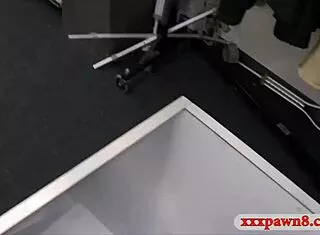 spy on this sexy brunette babe selling stuff then banging for cash pov?