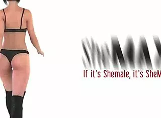 four redhead ts shemales wank monster cocks in lingerie group cumshot game