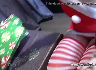 ben dover's blonde lesbo heels bendover at christmas crib