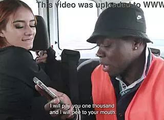 Wet street hooker Chloe's skinny gaps stretched by 6 BBCs in DAP ATM shower