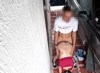 Skinny 18yo's Heart-Racing Standing Fuck Stranger Thrill