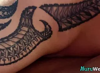 lovely busty blonde lacey jayne james angel pour nuru gel fucks client hard??