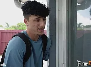 Spying Stepmom's Deepthroat And Shaved Pussy Action