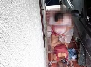 Skinny 18yo's Heart-Racing Standing Fuck Stranger Thrill