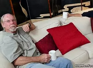 old man laps young teen's erect throbbing clit