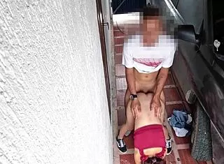 Skinny 18yo's Heart-Racing Standing Fuck Stranger Thrill