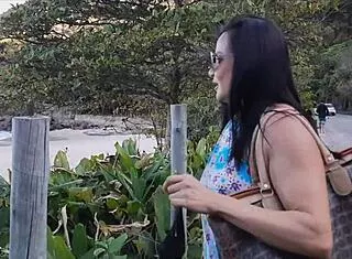 cute latina milf licks big clit on african beach