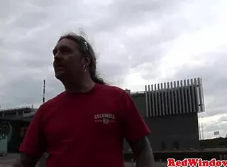 pierced dutch hooker swallows facial after boots blowjob