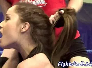 these euro lesbians wrestle hard then dive into panties for hot oral catfight fun.