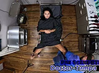 dr tampa's zombae gags on cock in latex backstage domination pov