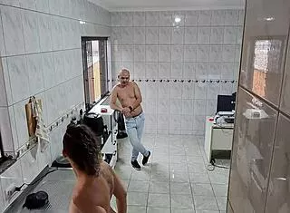 maid strips clothes accepts massive facial cumshot from boss