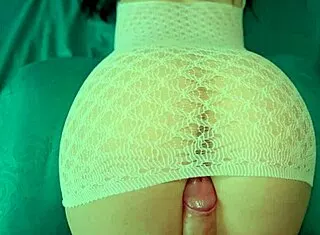 stepmom spots stepson's boner and jerks cum on her ass quick