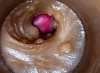 She spreads wide as precum drips into her pussy with camera deep inside vagina in 4K.