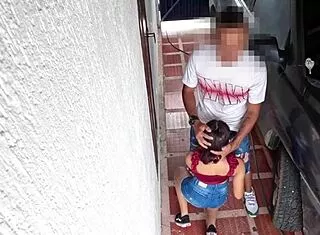 Skinny 18yo's Heart-Racing Standing Fuck Stranger Thrill