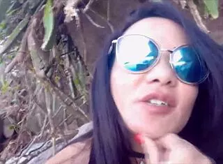 cute latina milf licks big clit on african beach