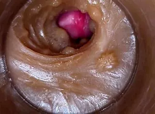 She spreads wide as precum drips into her pussy with camera deep inside vagina in 4K.