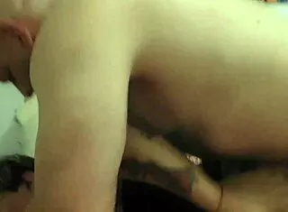 milf slut bends over for anal creampie fart swallow
