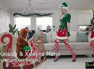 BrattySis Santa's Naughty Helpers Cumshot Compilation