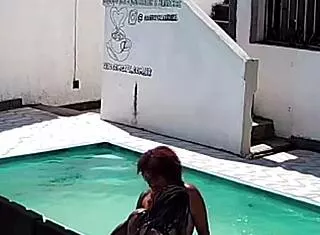 caught my neighbor fucking black stud in the pool