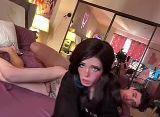 roommate pounds my slutty tgirl ass bareback creampie goth dorm