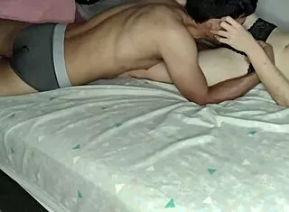 Skinny latina's lingerie tease ignites homemade ass pounding passion
