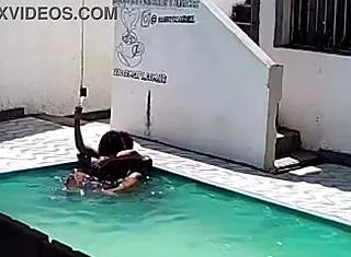 caught my neighbor fucking black stud in the pool