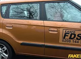 slutty big tits ex-con grabs teacher's cock in fake driving school 🚗💦😈