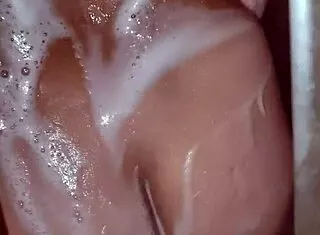 hey wait i just walked in and there she was my stepsister caught naked in the shower all wet and soapy under the steaming water with her big tits and shaved pussy on full display