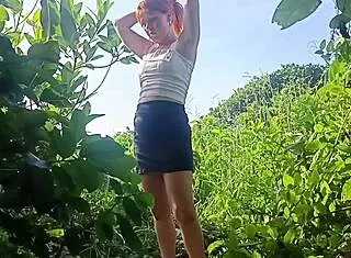 Naughty redhead milf caught fucking bareback on guarujá beach