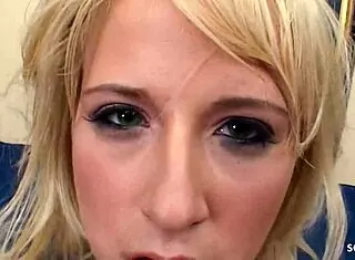 blonde bitch's double anal dap in fishnets feels so intense!