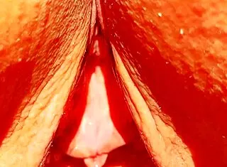 mature blonde cougar flashes huge gaping meaty shaved pussy lips