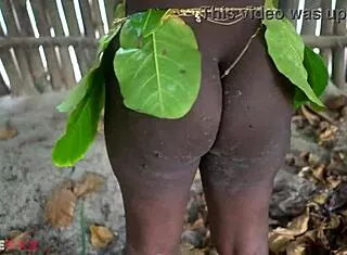 Busty ebony african grinds huge tits and ass in ritual dance